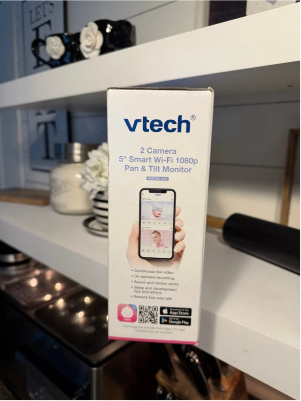 VTech RM5766-2HD Smart Wi-Fi 1080p 2-Camera 360°-Pan-and-Tilt Video Baby Monitor
